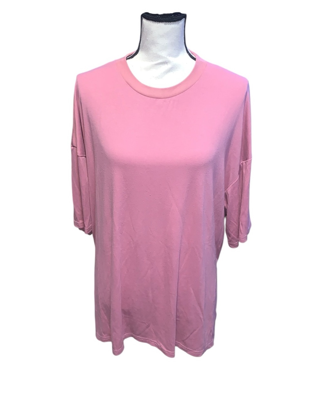 Pretty Garden Relaxed Fit Pink Women's Large Short Sleeve Tee Shirt Side Slits
